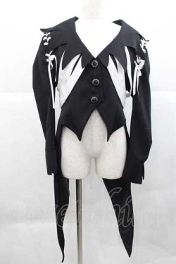 画像1: Triple fortune / スケルトンジャケット  黒Ｘ白 I-25-12-09-042-EL-JA-SA-ZI