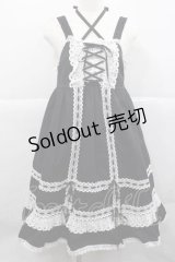 BABY,THE STARS SHINE BRIGHT / ベビードールジャンパースカート  黒Ｘ白 I-25-12-09-048-BA-OP-SA-ZI