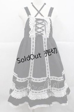 画像1: BABY,THE STARS SHINE BRIGHT / ベビードールジャンパースカート  黒Ｘ白 I-25-12-09-048-BA-OP-SA-ZI