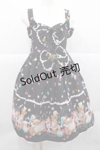 metamorphose / くまパティシエハイウエストジャンパースカート  黒 I-25-12-09-050-ME-OP-SA-ZI