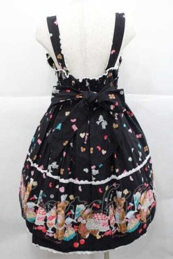 画像2: metamorphose / くまパティシエハイウエストジャンパースカート  黒 I-25-12-09-050-ME-OP-SA-ZI