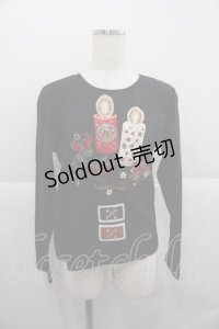 PINK HOUSE / スカーレットキャンドル刺繍入りカットソー 3(M) 黒 I-25-12-09-011-LO-TO-SA-ZI