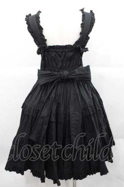 画像2: metamorphose / ピンタックティアードジャンパースカート  黒 I-25-12-09-051-ME-OP-SA-ZI