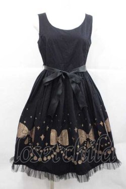 画像1: metamorphose / リボンシャンデリアジャンパースカート  黒Ｘゴールド I-25-12-09-052-ME-OP-SA-ZI