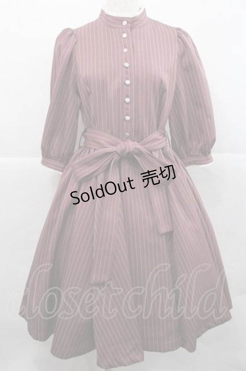画像1: Sheglit / ストライプクラシカルワンピース M ピンクＸ白 I-25-12-09-055-EL-OP-SA-ZI (1)