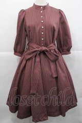 Sheglit / ストライプクラシカルワンピース M ピンクＸ白 I-25-12-09-055-EL-OP-SA-ZI