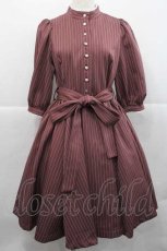 画像1: Sheglit / ストライプクラシカルワンピース M ピンクＸ白 I-25-12-09-055-EL-OP-SA-ZI (1)