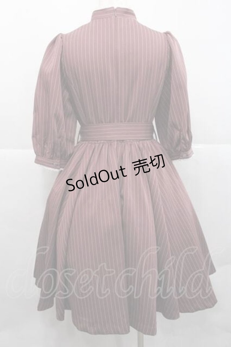 画像2: Sheglit / ストライプクラシカルワンピース M ピンクＸ白 I-25-12-09-055-EL-OP-SA-ZI (2)