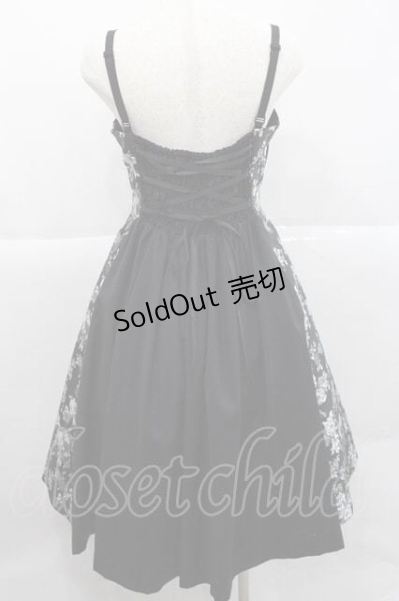 画像2: Sheglit / ローズジャガードクロスストラップワンピース M 黒 I-25-12-09-056-EL-OP-SA-ZI (2)