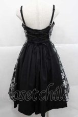 画像2: Sheglit / ローズジャガードクロスストラップワンピース M 黒 I-25-12-09-056-EL-OP-SA-ZI (2)