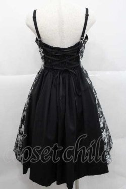 画像2: Sheglit / ローズジャガードクロスストラップワンピース M 黒 I-25-12-09-056-EL-OP-SA-ZI