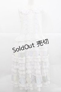 PINK HOUSE / ハートワッペンパッチワーク使いローンワンピース  白Ｘラベンダー I-25-12-09-057-LO-OP-SA-ZI