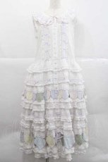 画像1: PINK HOUSE / ハートワッペンパッチワーク使いローンワンピース  白Ｘラベンダー I-25-12-09-057-LO-OP-SA-ZI (1)