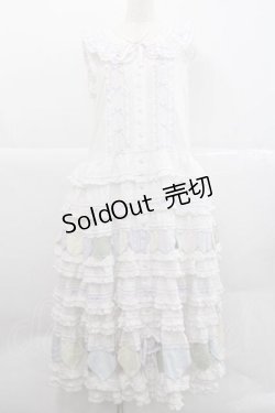 画像1: PINK HOUSE / ハートワッペンパッチワーク使いローンワンピース  白Ｘラベンダー I-25-12-09-057-LO-OP-SA-ZI