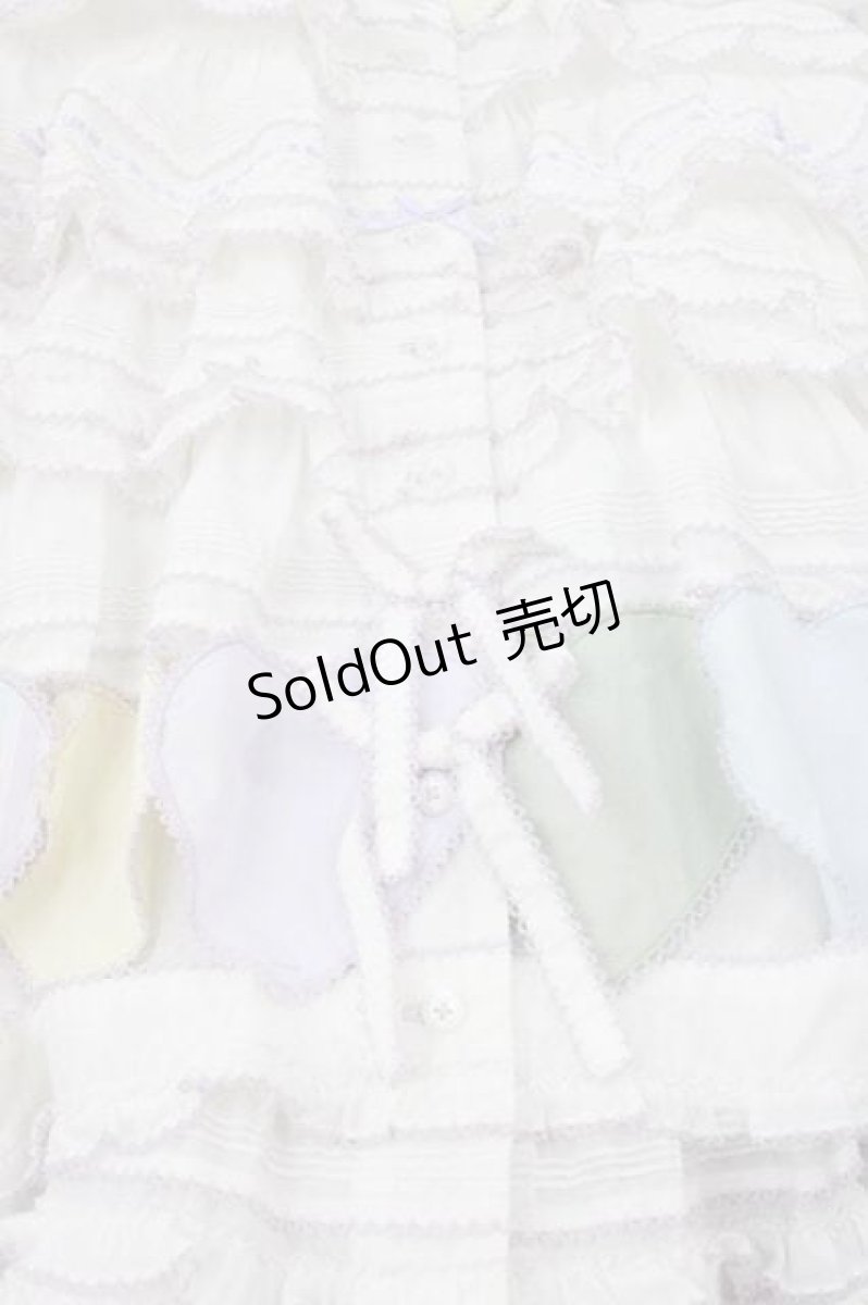 画像5: PINK HOUSE / ハートワッペンパッチワーク使いローンワンピース  白Ｘラベンダー I-25-12-09-057-LO-OP-SA-ZI (5)