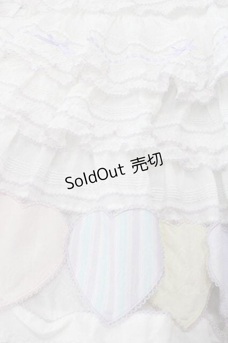 画像6: PINK HOUSE / ハートワッペンパッチワーク使いローンワンピース  白Ｘラベンダー I-25-12-09-057-LO-OP-SA-ZI (6)