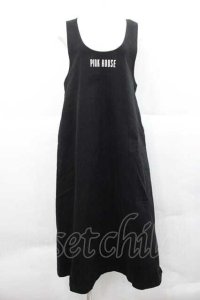 PINK HOUSE / ロゴプリントジャンパースカート  黒Ｘ白 I-25-12-09-059-LO-OP-SA-ZI