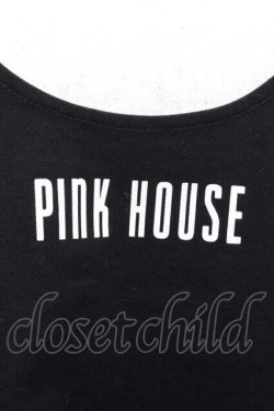 画像3: PINK HOUSE / ロゴプリントジャンパースカート  黒Ｘ白 I-25-12-09-059-LO-OP-SA-ZI