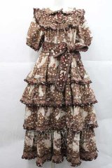 PINK HOUSE / バラ園うさぎプリントパッチワークワンピース  ブラウン I-25-12-09-060-LO-OP-SA-ZI