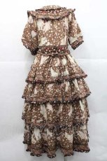 画像2: PINK HOUSE / バラ園うさぎプリントパッチワークワンピース  ブラウン I-25-12-09-060-LO-OP-SA-ZI (2)