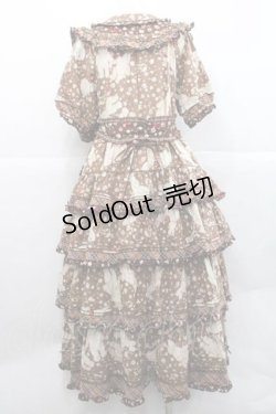 画像2: PINK HOUSE / バラ園うさぎプリントパッチワークワンピース  ブラウン I-25-12-09-060-LO-OP-SA-ZI