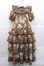 画像4: PINK HOUSE / バラ園うさぎプリントパッチワークワンピース  ブラウン I-25-12-09-060-LO-OP-SA-ZI (4)