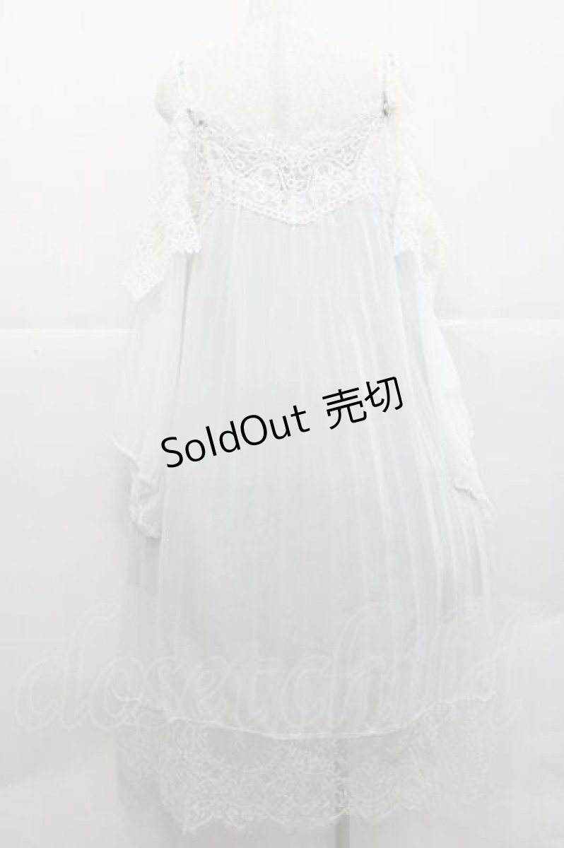 画像2: MR corset / シフォンプリーツワンピース  白Ｘサックス I-25-12-09-061-PU-OP-SA-ZI (2)