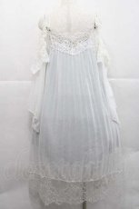 画像2: MR corset / シフォンプリーツワンピース  白Ｘサックス I-25-12-09-061-PU-OP-SA-ZI (2)