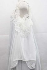 画像3: MR corset / シフォンプリーツワンピース  白Ｘサックス I-25-12-09-061-PU-OP-SA-ZI (3)