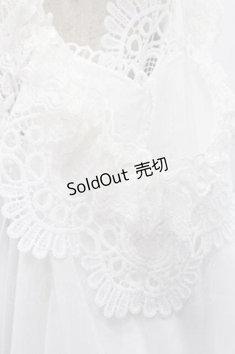 画像4: MR corset / シフォンプリーツワンピース  白Ｘサックス I-25-12-09-061-PU-OP-SA-ZI (4)