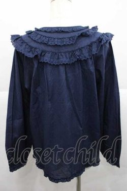 画像2: PINK HOUSE / 綿レース使いブラウス  ネイビー I-25-12-09-013-LO-BL-SA-ZI