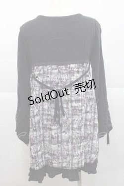 画像2: ALGONQUINS / チェック総柄切替ワンピース  黒Ｘチェック I-25-12-09-062-AL-OP-SA-ZI