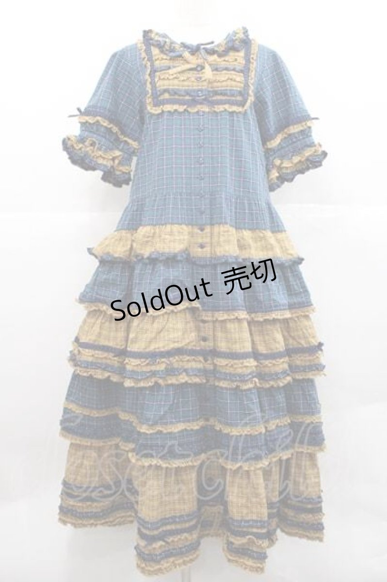 画像1: PINK HOUSE / オリジナルコードチェックワンピース  ネイビー I-25-12-09-064-LO-OP-SA-ZI (1)