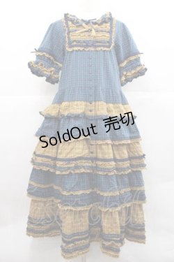 画像1: PINK HOUSE / オリジナルコードチェックワンピース  ネイビー I-25-12-09-064-LO-OP-SA-ZI