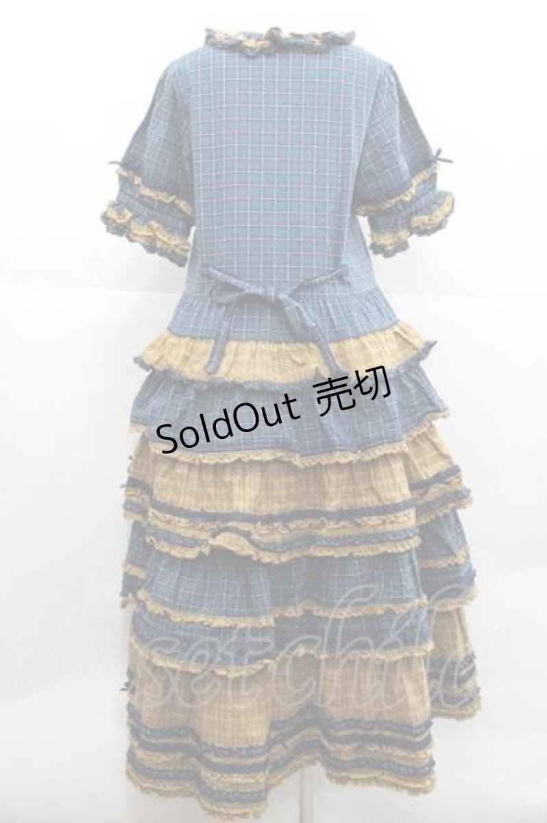 画像2: PINK HOUSE / オリジナルコードチェックワンピース  ネイビー I-25-12-09-064-LO-OP-SA-ZI (2)