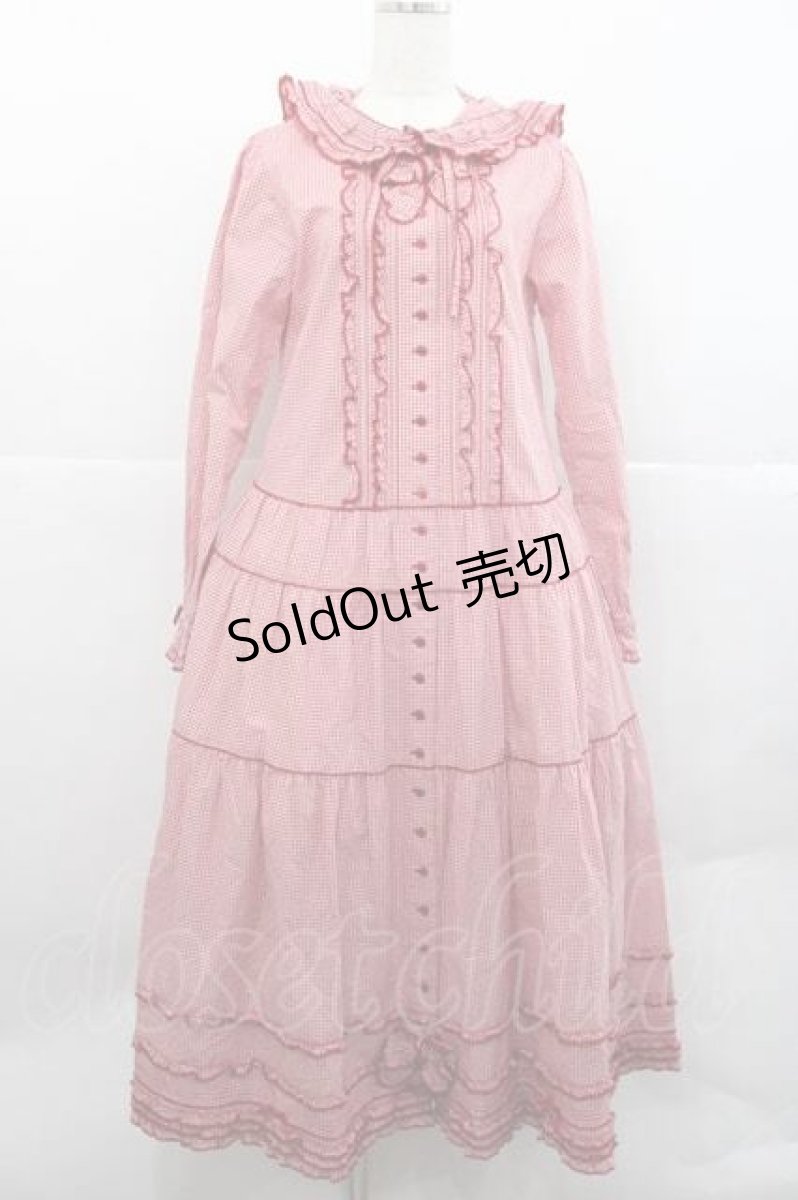 画像1: PINK HOUSE / gingham hood dress  赤 I-25-12-09-065-LO-OP-SA-ZI (1)