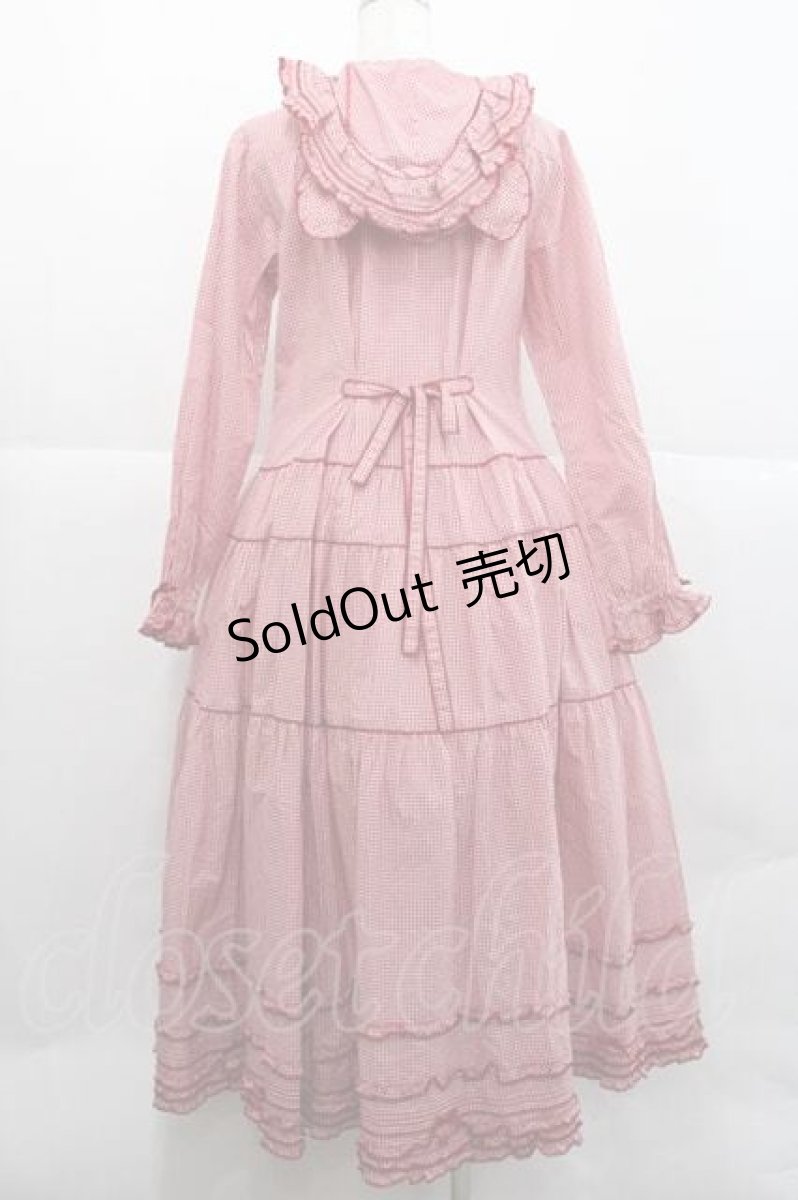画像2: PINK HOUSE / gingham hood dress  赤 I-25-12-09-065-LO-OP-SA-ZI (2)