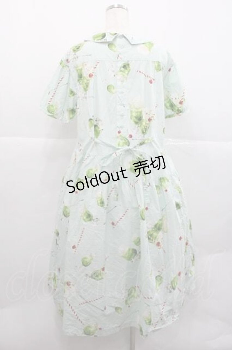 画像2: PINK HOUSE / クリームソーダプリントミディワンピース  アイスグリーン I-25-12-09-067-LO-OP-SA-ZT1227K (2)