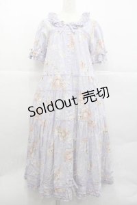 PINK HOUSE / 桜Teddyプリントワンピース  ラベンダー I-25-12-09-069-LO-OP-SA-ZI