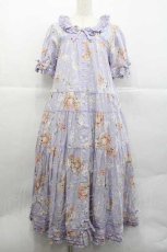 画像1: PINK HOUSE / 桜Teddyプリントワンピース  ラベンダー I-25-12-09-069-LO-OP-SA-ZI (1)