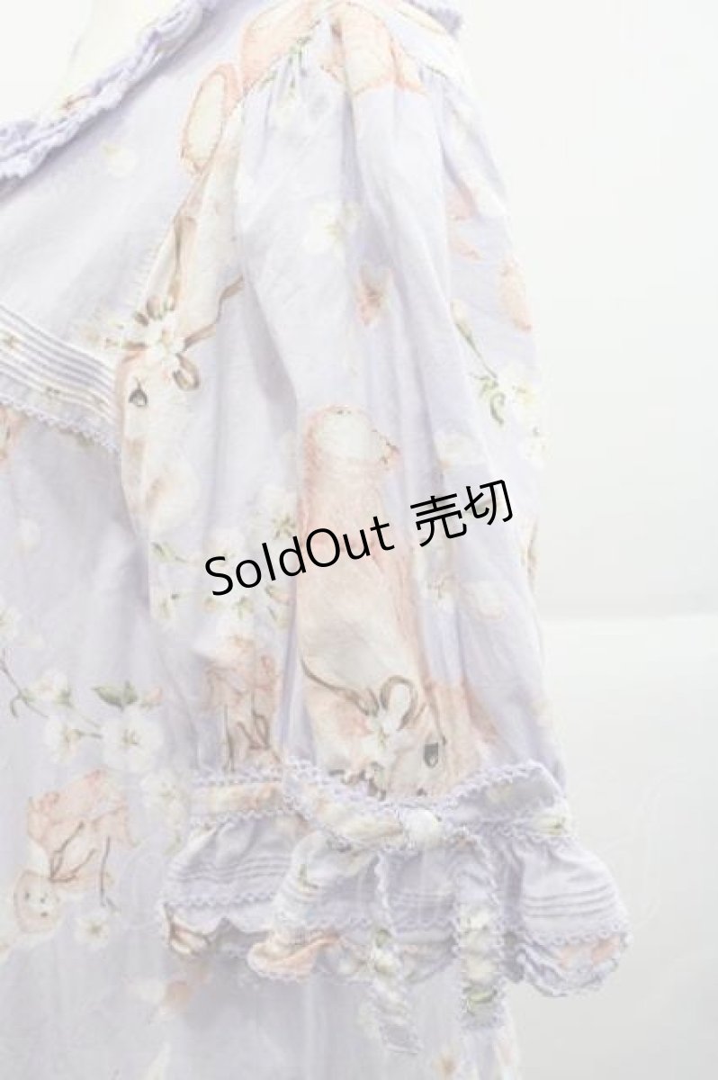 画像4: PINK HOUSE / 桜Teddyプリントワンピース  ラベンダー I-25-12-09-069-LO-OP-SA-ZI (4)