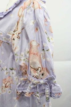 画像4: PINK HOUSE / 桜Teddyプリントワンピース  ラベンダー I-25-12-09-069-LO-OP-SA-ZI