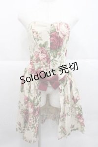 Millefleurs / バスクオーバーコルセットスカート(ローズ&リボン)  アイボリーＸボルドー I-25-12-09-070-EL-SK-SA-ZI