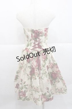 画像2: Millefleurs / バスクオーバーコルセットスカート(ローズ&リボン)  アイボリーＸボルドー I-25-12-09-070-EL-SK-SA-ZI