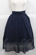 F i.n.t / ラインゴムベルト付きシアースカート  ネイビー I-25-12-09-074-CA-SK-SA-ZI