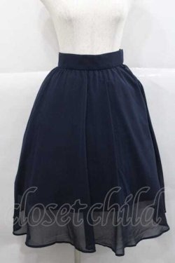 画像1: F i.n.t / ラインゴムベルト付きシアースカート  ネイビー I-25-12-09-074-CA-SK-SA-ZI