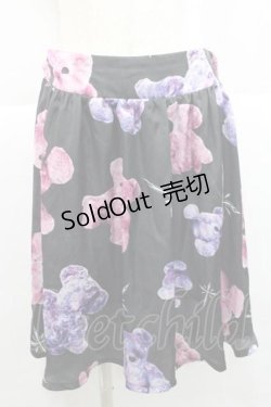 画像1: TRAVAS TOKYO / ベア柄スカート  黒ＸピンクＸパープル I-25-12-09-077-PU-SK-SA-ZI