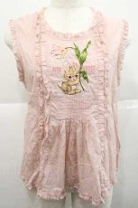 画像1: PINK HOUSE / チューリップうさぎ刺繍ローンブラウス  ピンク I-25-12-09-015-LO-BL-SA-ZI (1)