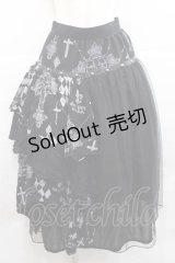 SEX POT ReVeNGe / チュール&後ろ段フリルスカート  黒Ｘグレー I-25-12-09-080-SP-SK-SA-ZI