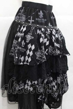 画像3: SEX POT ReVeNGe / チュール&後ろ段フリルスカート  黒Ｘグレー I-25-12-09-080-SP-SK-SA-ZI